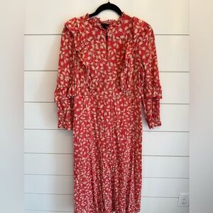 Who What Wear Floral Red Dress S